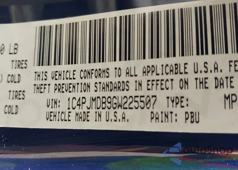 2016 Jeep Cherokee Limited из США, поврежденный, VIN 1C4PJMDB9GW225507